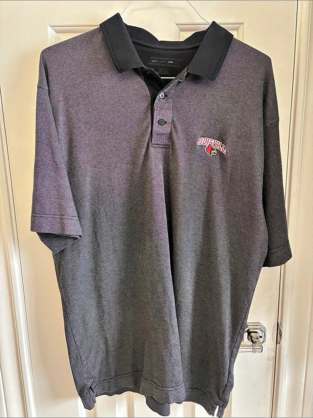 Cutter & Buck Louisville Cardinals Prospect Textured Stretch Polo Black